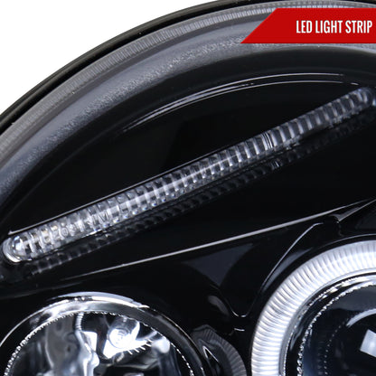 1998-2005 Volkswagen Beetle Halo Projector Headlights (Glossy Black Housing/Smoked Lens)