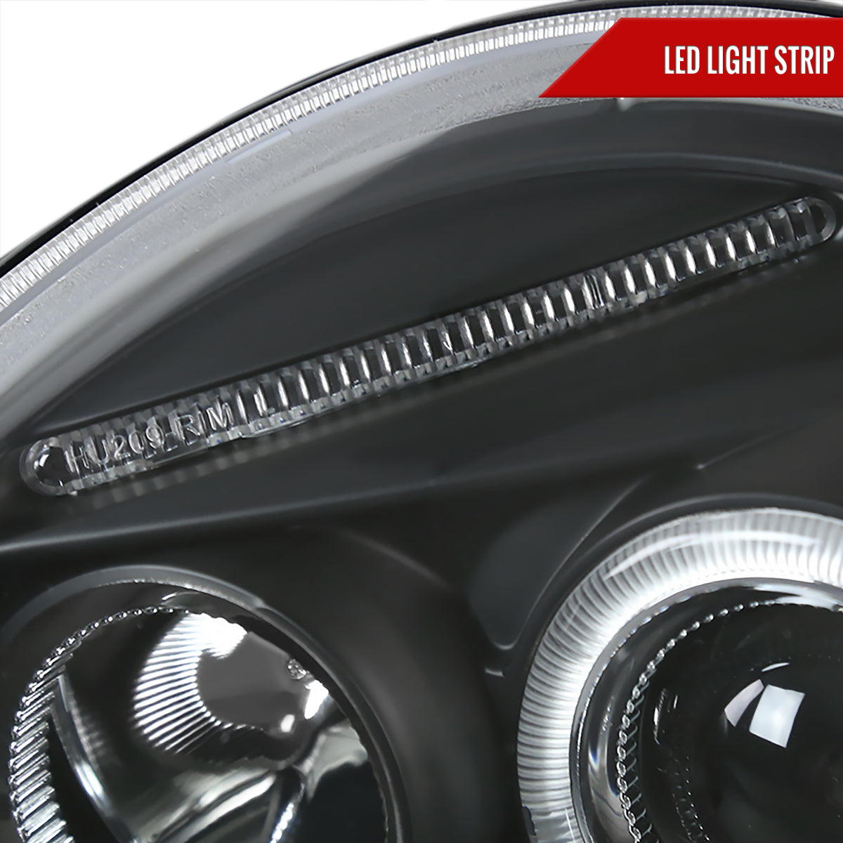 1998-2005 Volkswagen Beetle Halo Projector Headlights (Matte Black Housing/Clear Lens)