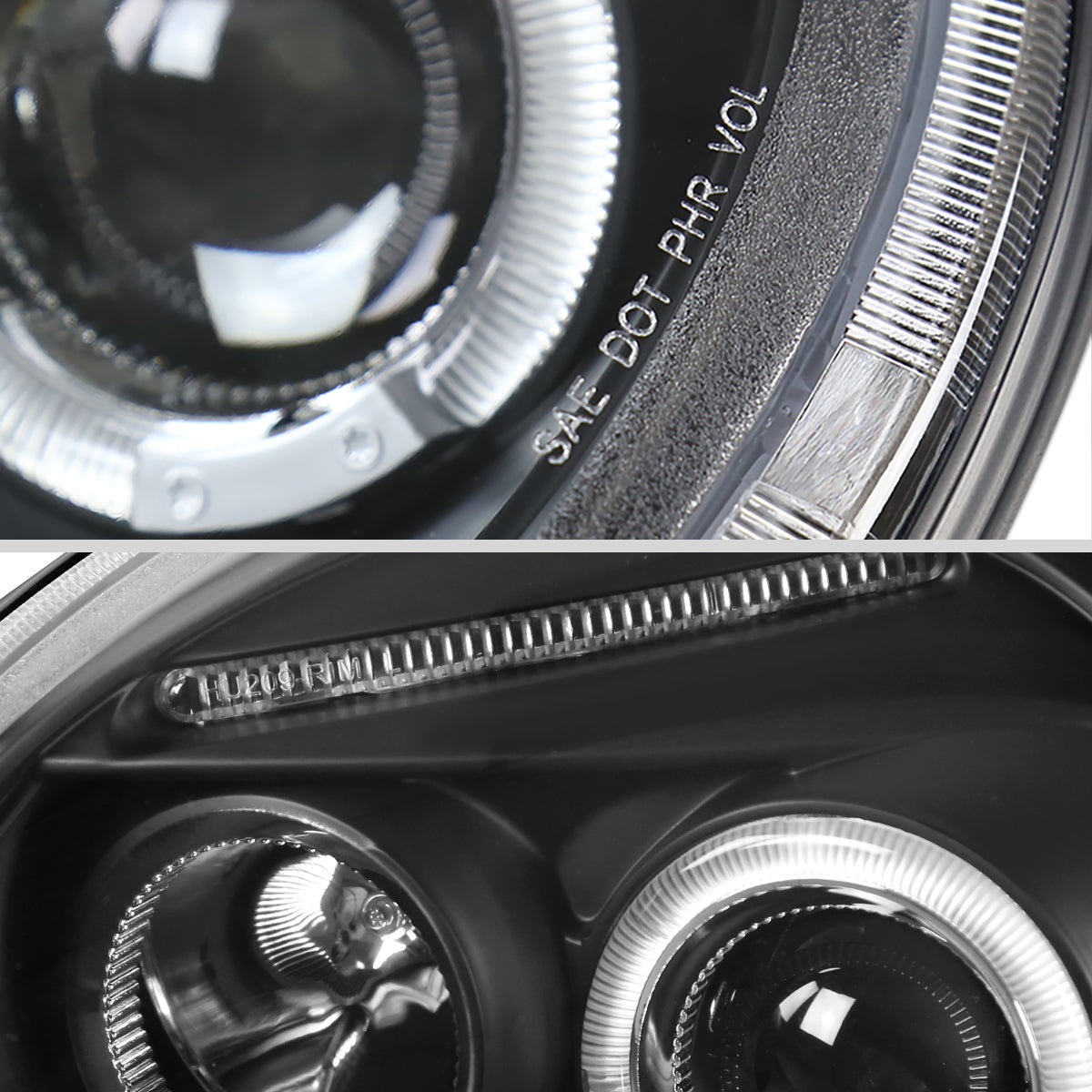 1998-2005 Volkswagen Beetle Halo Projector Headlights (Matte Black Housing/Clear Lens)