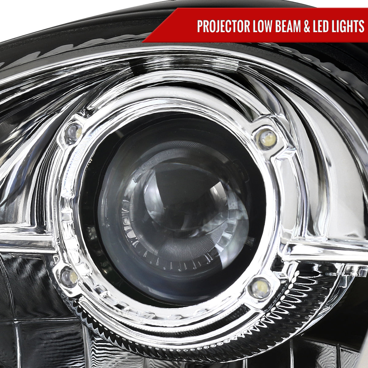 1997-2004 Porsche Boxster 986/911 996 LED Light Strip Projector Headlights w/ LED Turn Signal Lights (Chrome Housing/Clear Lens)