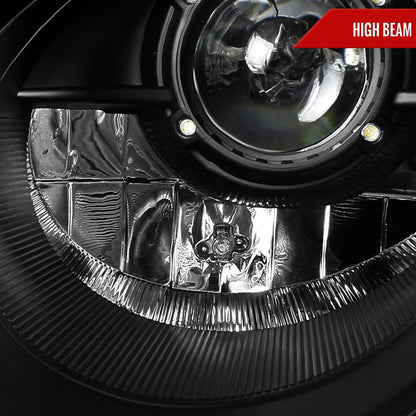 1997-2004 Porsche Boxster 986/911 996 LED Light Strip Projector Headlights w/ LED Turn Signal Lights (Matte Black Housing/Clear Lens)