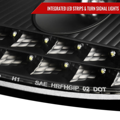 1997-2004 Porsche Boxster 986/911 996 LED Light Strip Projector Headlights w/ LED Turn Signal Lights (Matte Black Housing/Clear Lens)