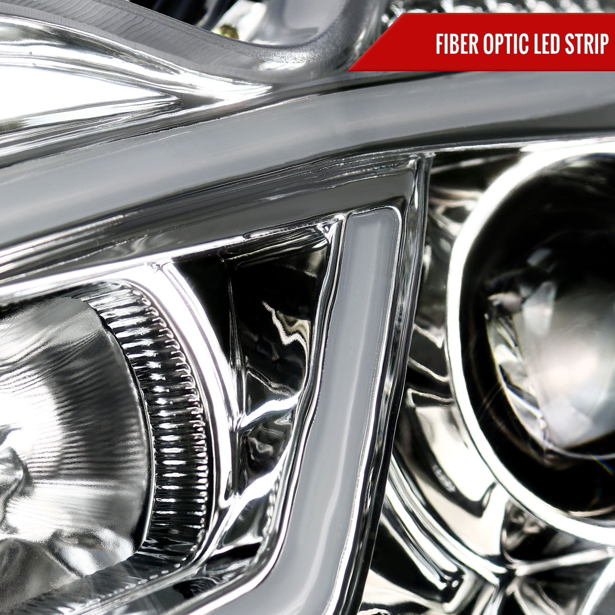 2001-2007 Mercedes Benz W203 C Class Sedan Projector Headlights w/ LED Light Bar & LED Turn Signal Lights (Chrome Housing/Clear Lens)