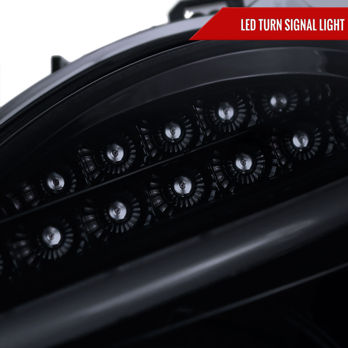 2001-2007 Mercedes Benz W203 C Class Sedan LED Bar Projector Headlights w/ LED Turn Signal Lights (Glossy Black Housing/Smoked Lens)
