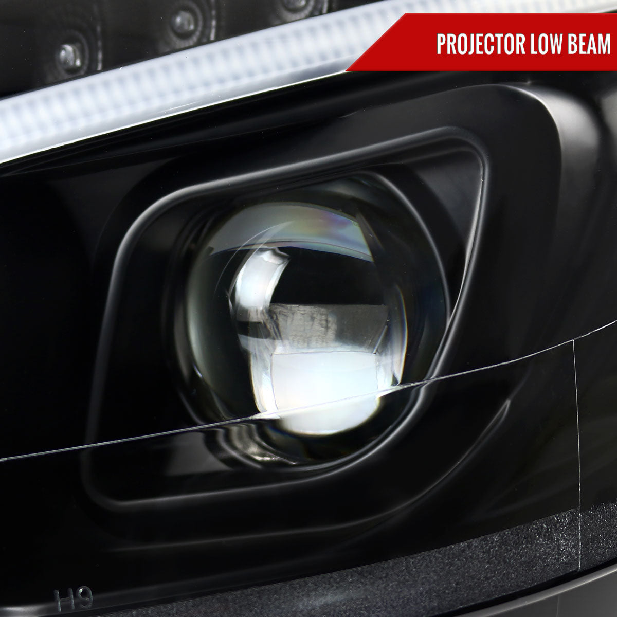 2008-2011 Mercedes Benz W204 C Class Projector Headlights w/ LED Light Bar & LED Turn Signal Lights (Matte Black Housing/Clear Lens)