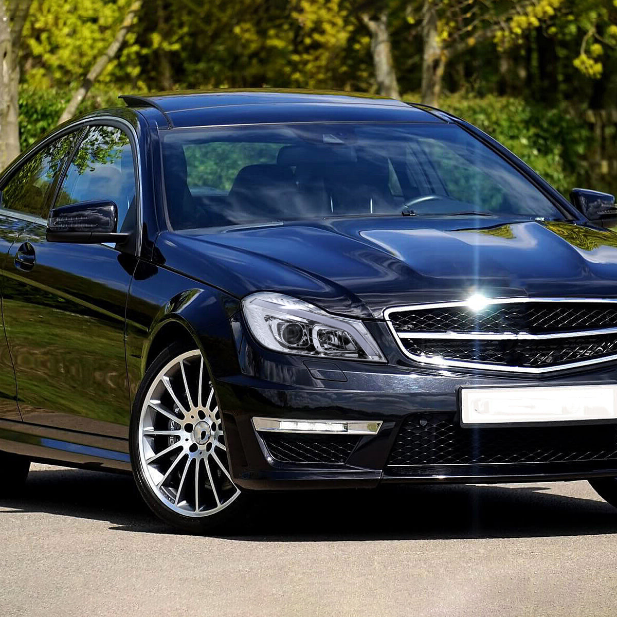 2012-2014 Mercedes-Benz W204 C-Class Switchback Sequential LED Bar Projector Headlights (Chrome Housing/Clear Lens)