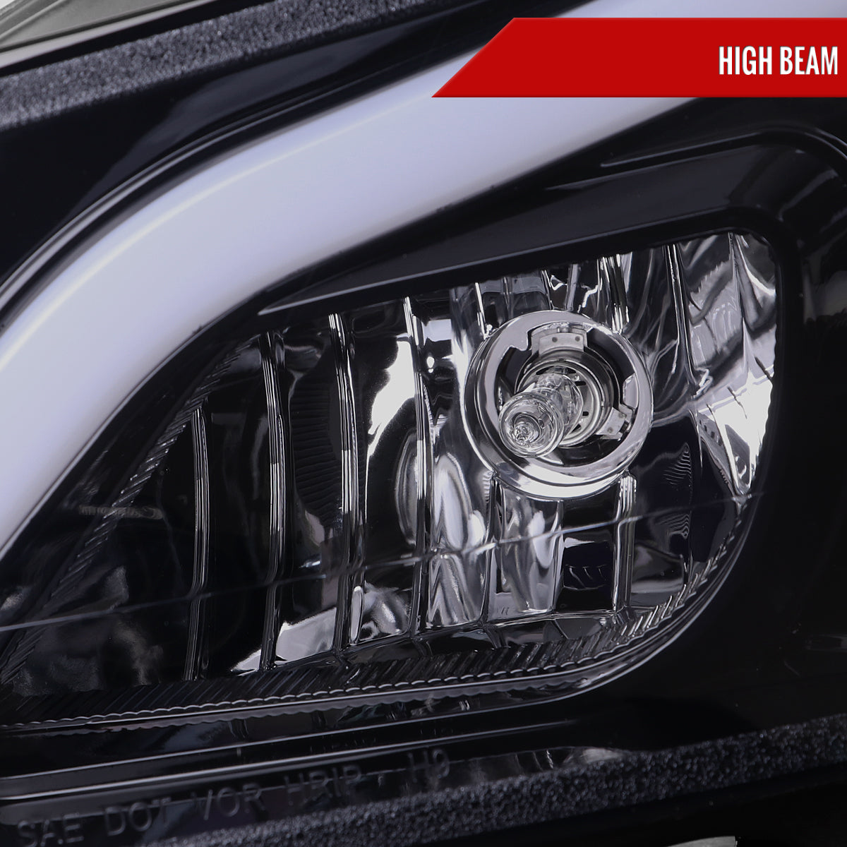 2012-2014 Mercedes-Benz W204 C-Class Switchback Sequential LED Bar Projector Headlights (Matte Black Housing/Smoked Lens)