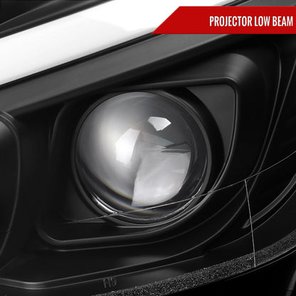 2012-2014 Mercedes-Benz W204 C-Class Switchback Sequential LED Bar Projector Headlights (Matte Black Housing/Clear Lens)