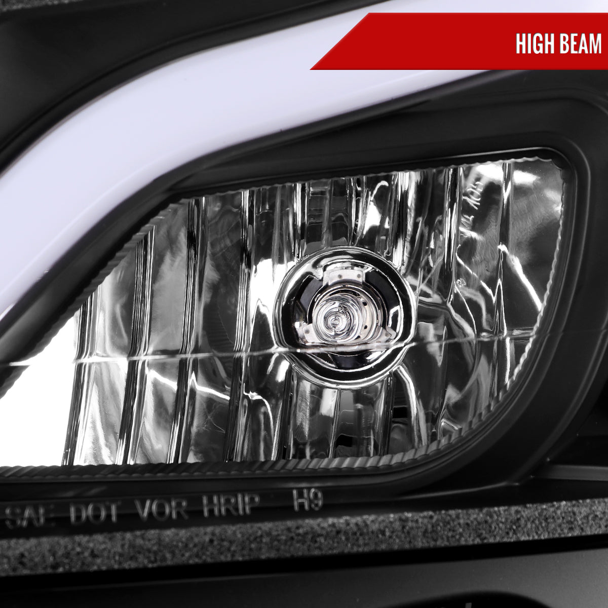 2012-2014 Mercedes-Benz W204 C-Class Switchback Sequential LED Bar Projector Headlights (Matte Black Housing/Clear Lens)