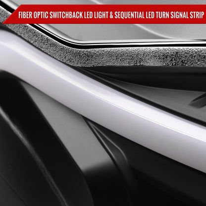 2012-2014 Mercedes-Benz W204 C-Class Switchback Sequential LED Bar Projector Headlights (Matte Black Housing/Clear Lens)