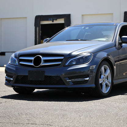 2012-2014 Mercedes-Benz W204 C-Class Switchback Sequential LED Bar Projector Headlights (Matte Black Housing/Clear Lens)