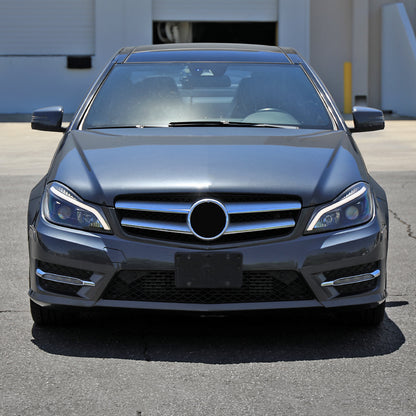 2012-2014 Mercedes-Benz W204 C-Class Switchback Sequential LED Bar Projector Headlights (Matte Black Housing/Clear Lens)