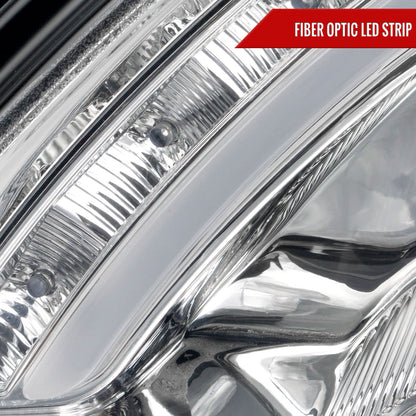 1998-2006 Mercedes Benz W220 S Class LED Bar Projector Headlights w/ LED Turn Signal Lights (Chrome Housing/Clear Lens)