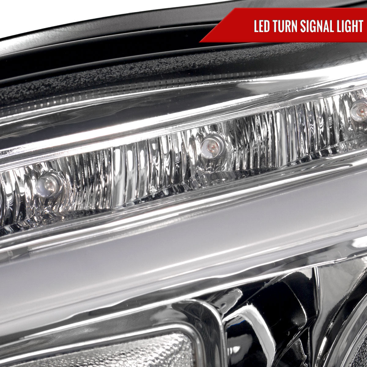 1998-2006 Mercedes Benz W220 S Class LED Bar Projector Headlights w/ LED Turn Signal Lights (Chrome Housing/Clear Lens)