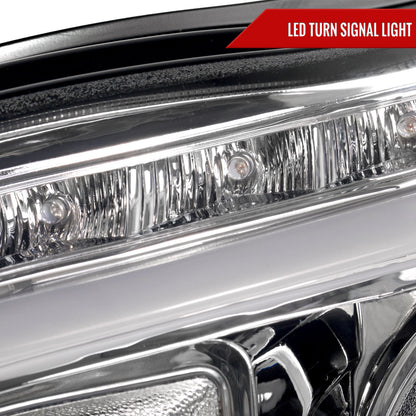 1998-2006 Mercedes Benz W220 S Class LED Bar Projector Headlights w/ LED Turn Signal Lights (Chrome Housing/Clear Lens)