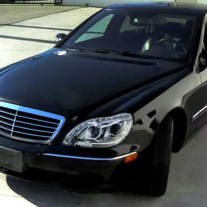 1998-2006 Mercedes Benz W220 S Class LED Bar Projector Headlights w/ LED Turn Signal Lights (Chrome Housing/Clear Lens)