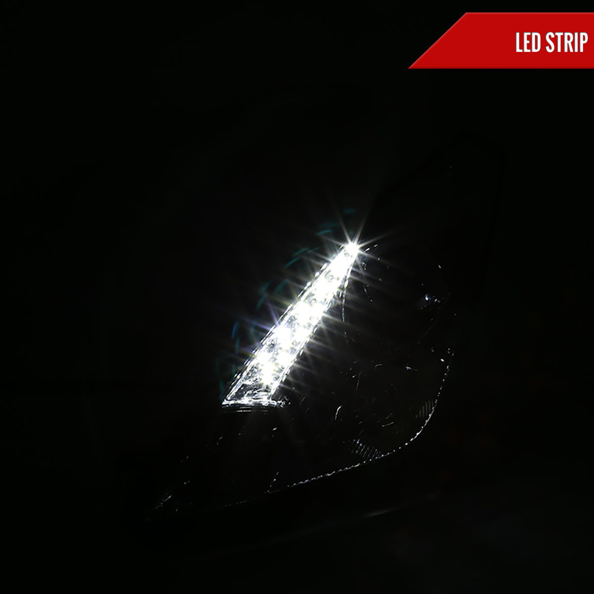 2000-2005 Toyota Celica Projector Headlights w/ SMD LED Light Strip (Chrome Housing/Clear Lens)