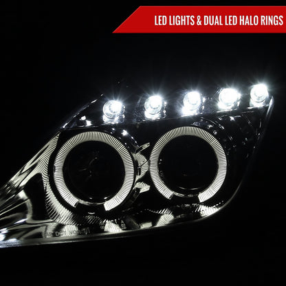 2000-2005 Toyota Celica Dual Halo Projector Headlights (Chrome Housing/Clear Lens)