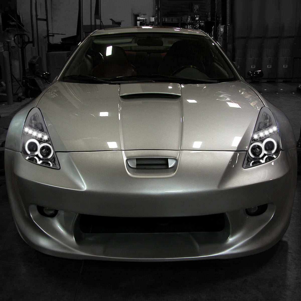2000-2005 Toyota Celica Dual Halo Projector Headlights (Chrome Housing/Clear Lens)