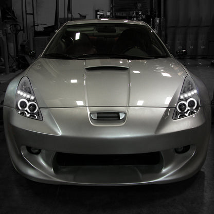2000-2005 Toyota Celica Dual Halo Projector Headlights (Chrome Housing/Clear Lens)