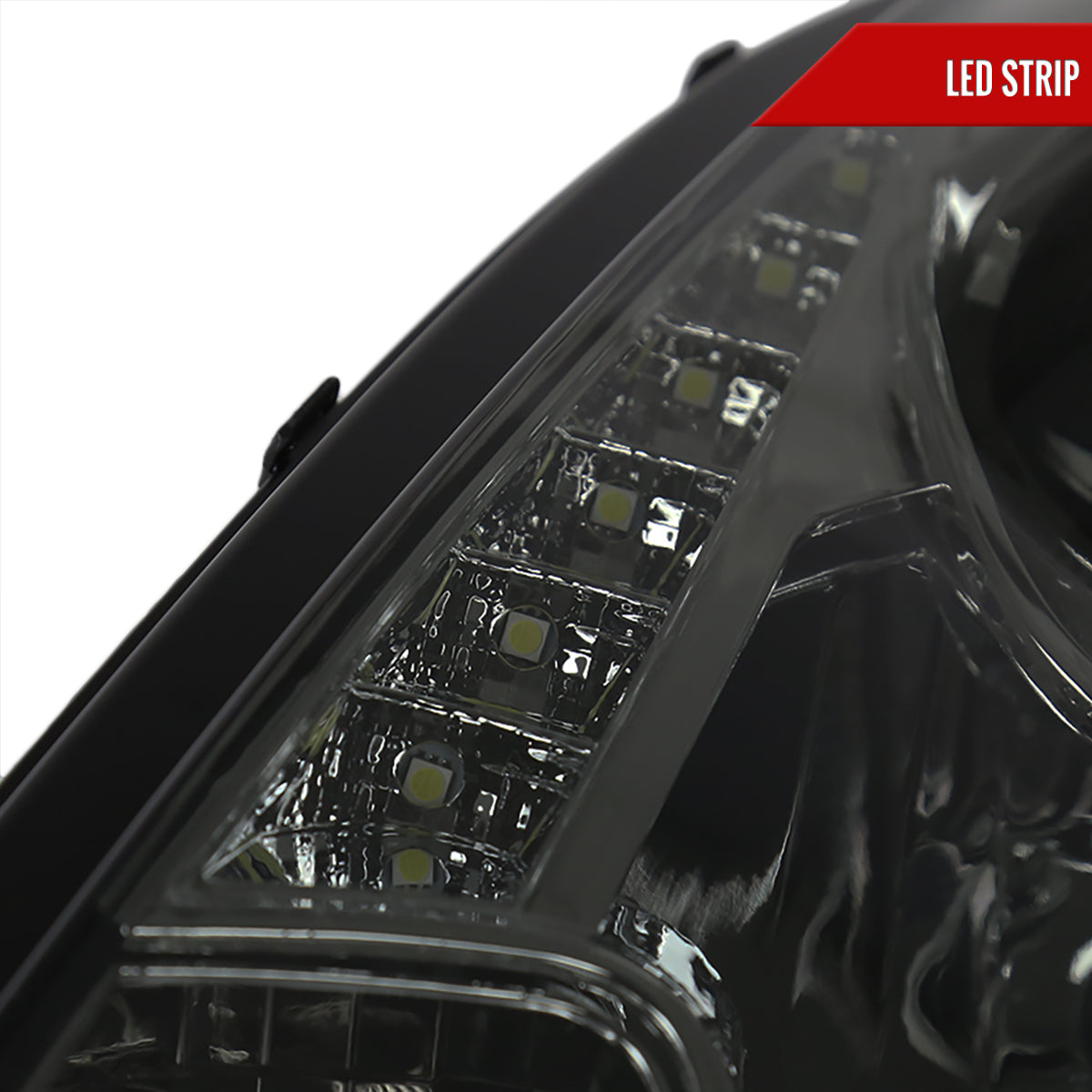 2000-2005 Toyota Celica Projector Headlights w/ SMD LED Light Strip (Chrome Housing/Smoked Lens)