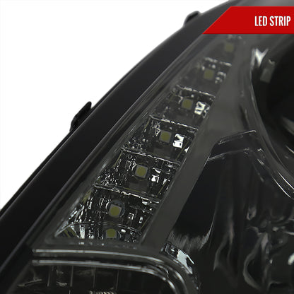 2000-2005 Toyota Celica Projector Headlights w/ SMD LED Light Strip (Chrome Housing/Smoked Lens)