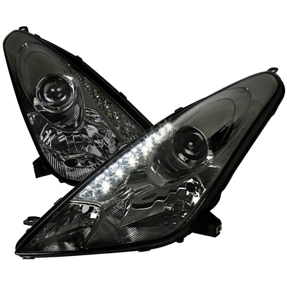 2000-2005 Toyota Celica Projector Headlights w/ SMD LED Light Strip (Chrome Housing/Smoked Lens)