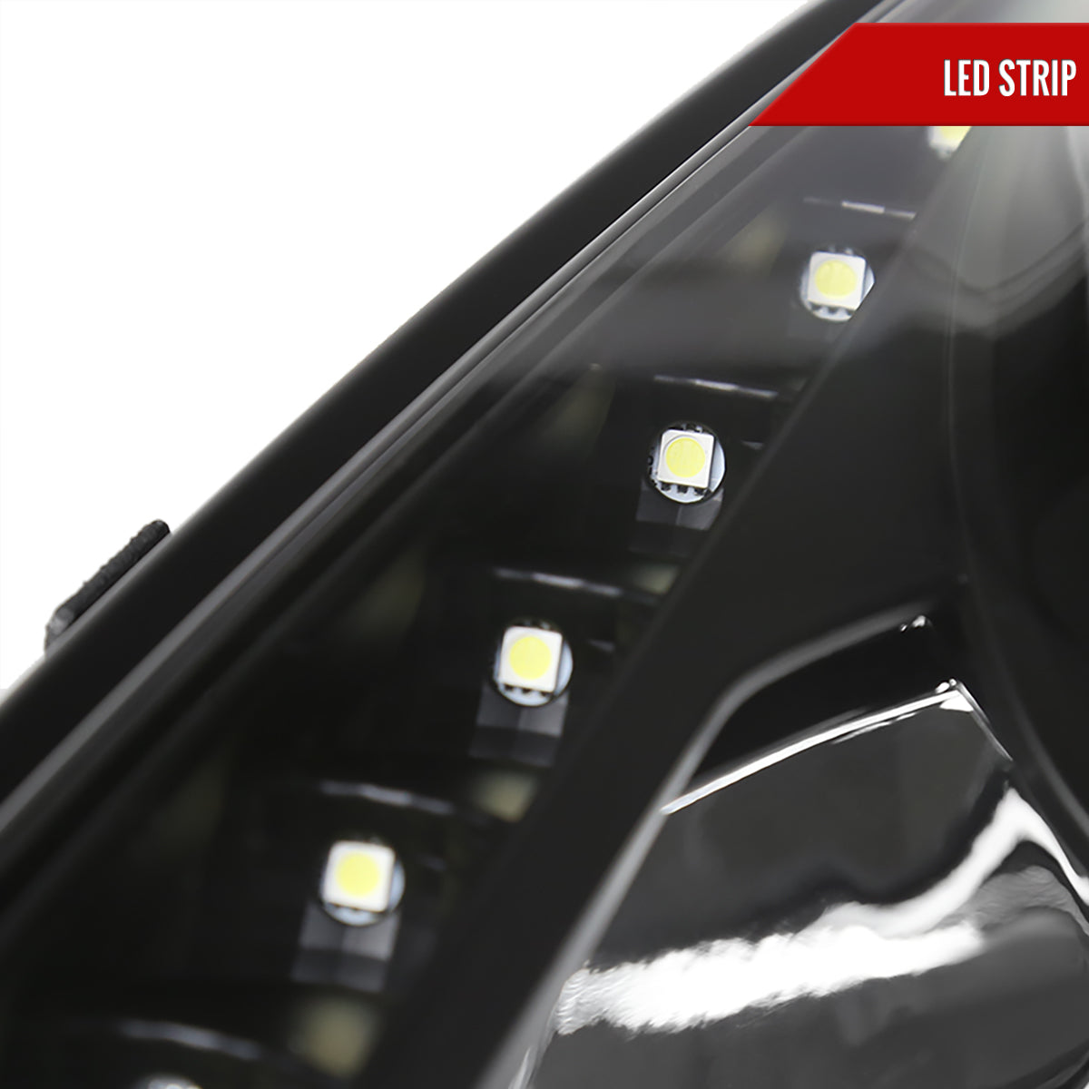 2000-2005 Toyota Celica Projector Headlights w/ SMD LED Light Strip (Matte Black Housing/Clear Lens)