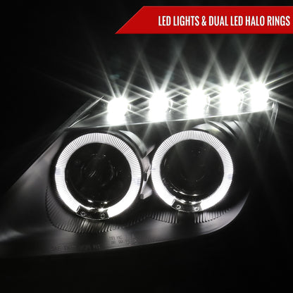 2000-2005 Toyota Celica Dual Halo Projector Headlights (Matte Black Housing/Clear Lens)