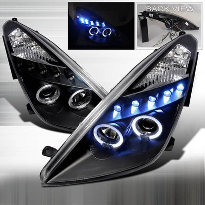Spec-D 00-05 Toyota Celica Halo Projector Headlights Black