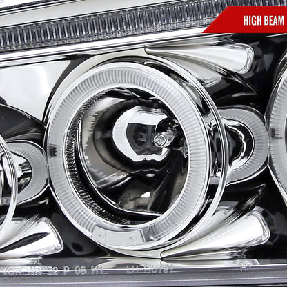 2005-2010 Dodge Charger Dual Halo Projector Headlights (Chrome Housing/Clear Lens)
