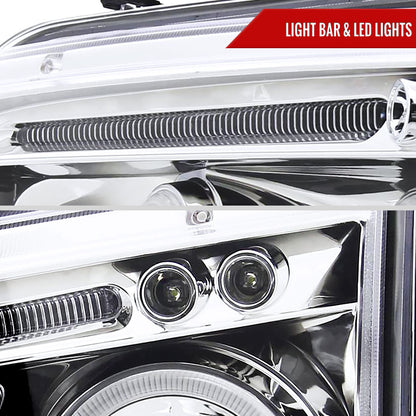 2005-2010 Dodge Charger Dual Halo Projector Headlights (Chrome Housing/Clear Lens)