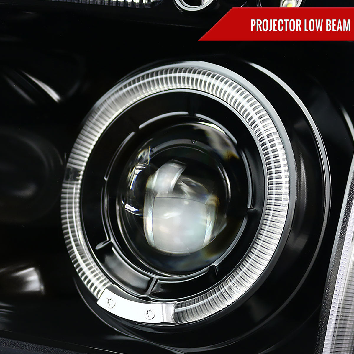 2005-2010 Dodge Charger Dual Halo Projector Headlights (Jet Black Housing/Clear Lens)