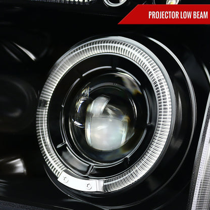 2005-2010 Dodge Charger Dual Halo Projector Headlights (Jet Black Housing/Clear Lens)
