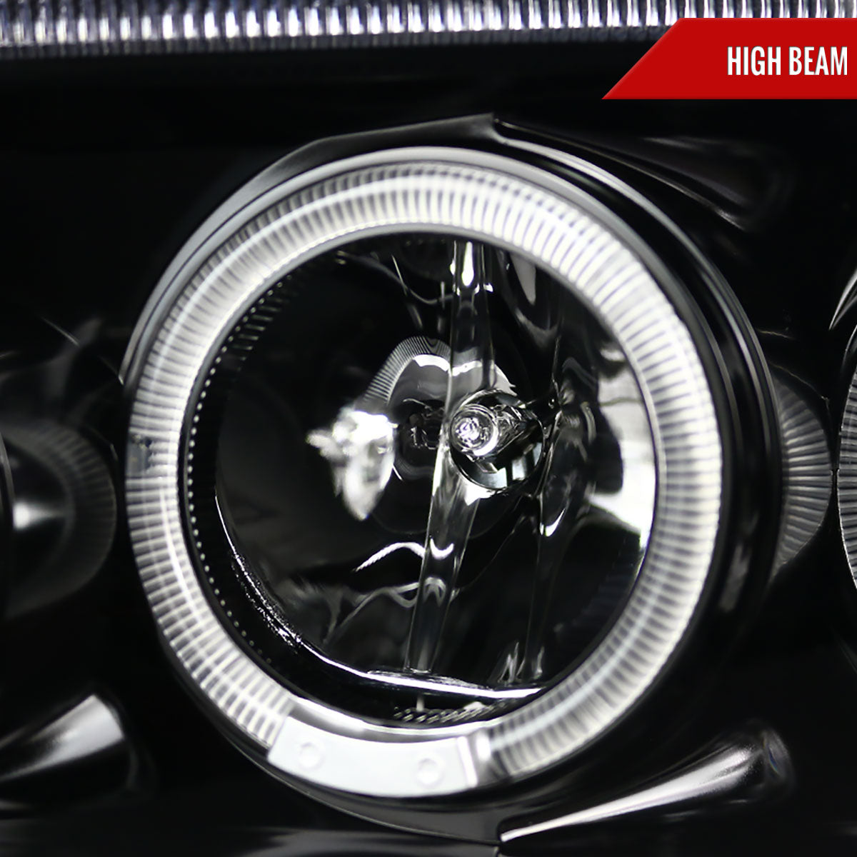 2005-2010 Dodge Charger Dual Halo Projector Headlights (Jet Black Housing/Clear Lens)