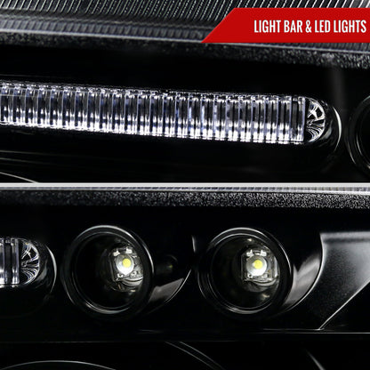 2005-2010 Dodge Charger Dual Halo Projector Headlights (Jet Black Housing/Clear Lens)