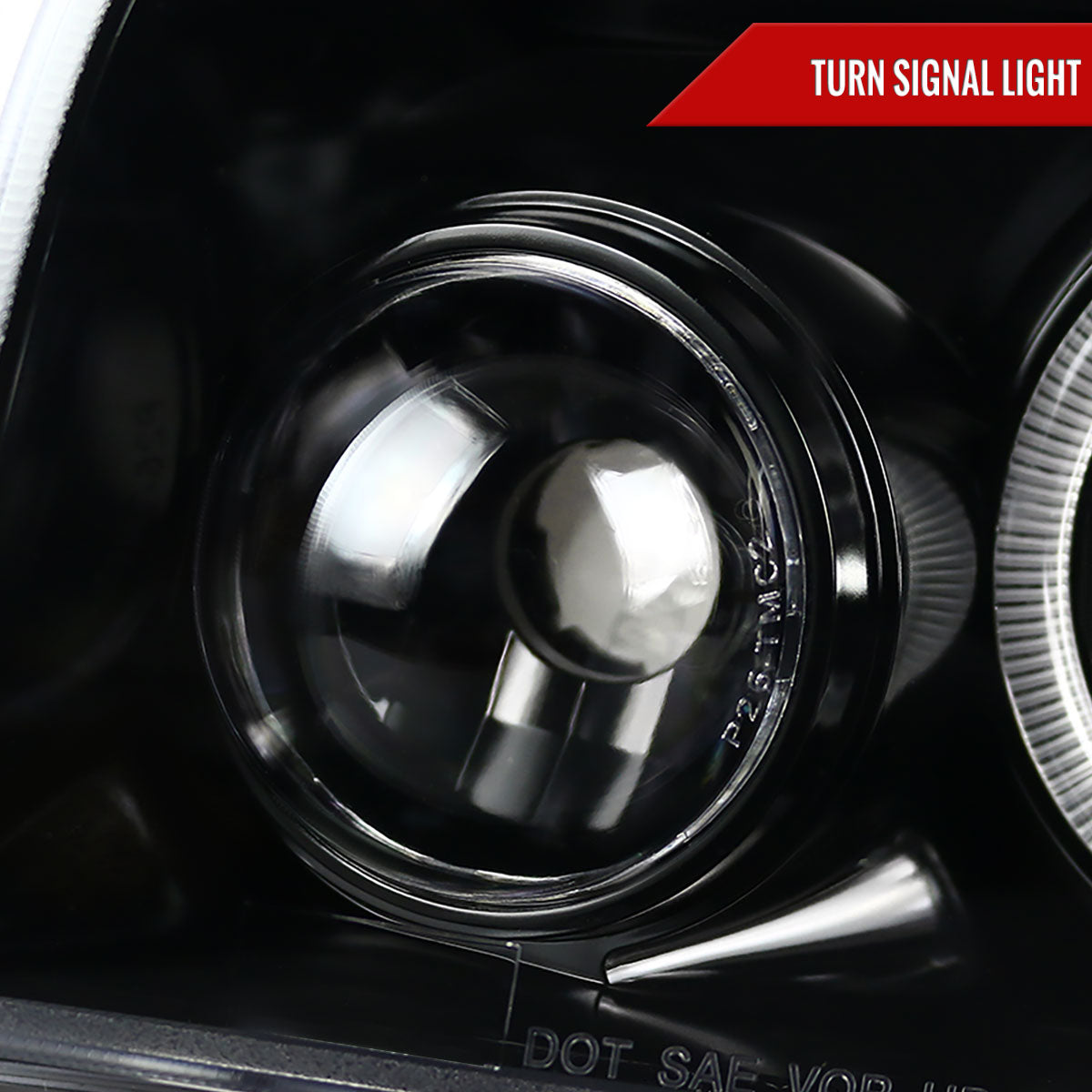 2005-2010 Dodge Charger Dual Halo Projector Headlights (Jet Black Housing/Clear Lens)