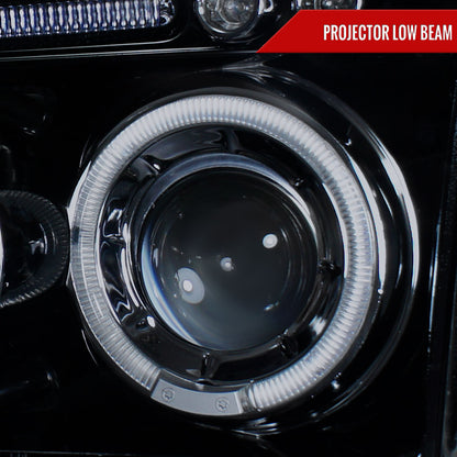 2005-2010 Dodge Charger Dual Halo Projector Headlights (Glossy Black Housing/Smoked Lens)