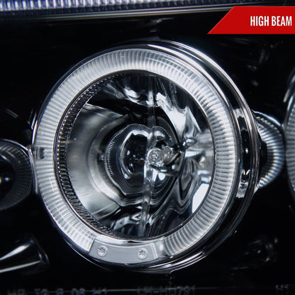 2005-2010 Dodge Charger Dual Halo Projector Headlights (Glossy Black Housing/Smoked Lens)
