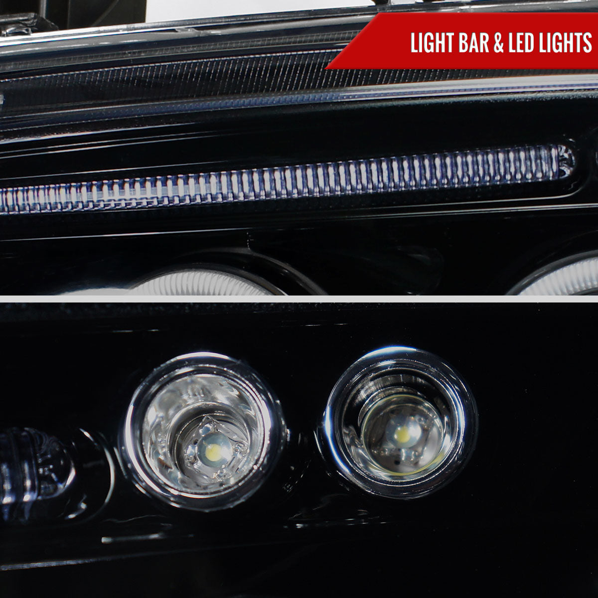 2005-2010 Dodge Charger Dual Halo Projector Headlights (Glossy Black Housing/Smoked Lens)