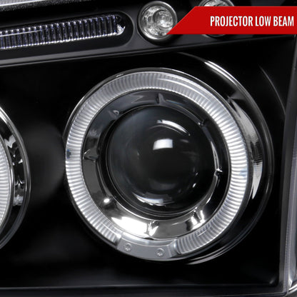 2005-2010 Dodge Charger Dual Halo Projector Headlights (Matte Black Housing/Clear Lens)