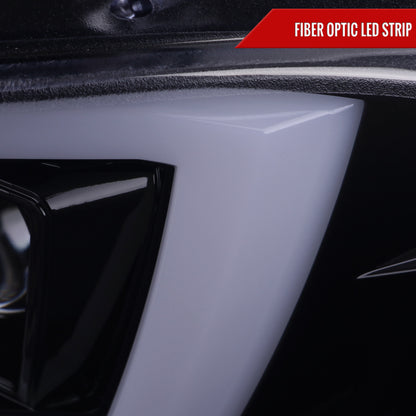 2015-2023 Dodge Charger LED Strip Projector Headlights w/ LED Sequential Turn Signal (Chrome Housing/Smoked Lens)