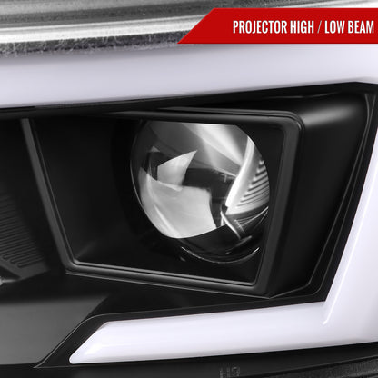 2015-2023 Dodge Charger LED Strip Projector Headlights w/ LED Sequential Turn Signal (Matte Black Housing/Clear Lens)