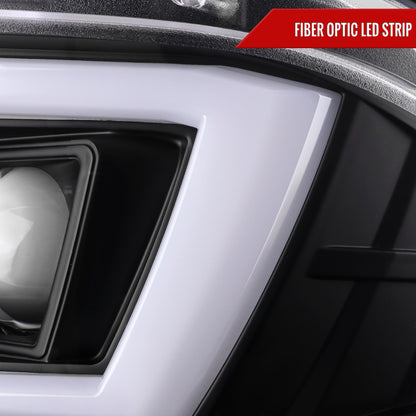 2015-2023 Dodge Charger LED Strip Projector Headlights w/ LED Sequential Turn Signal (Matte Black Housing/Clear Lens)