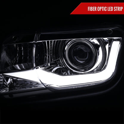 2010-2013 Chevrolet Camaro LED Bar Projector Headlights (Chrome Housing/Clear Lens)