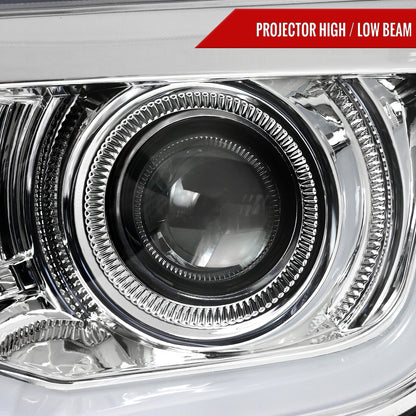 2010-2013 Chevrolet Camaro LED Bar Projector Headlights (Chrome Housing/Clear Lens)