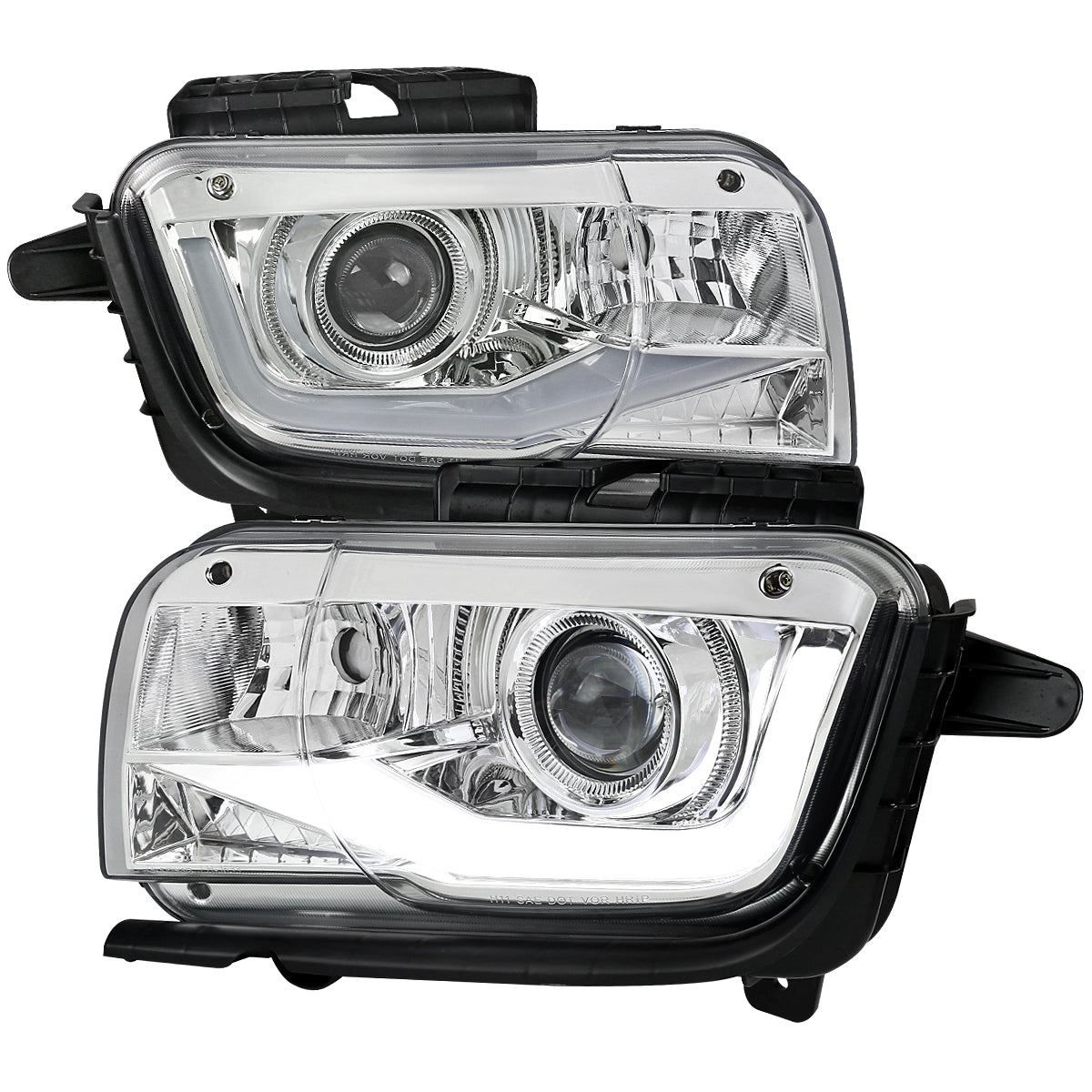 2010-2013 Chevrolet Camaro LED Bar Projector Headlights (Chrome Housing/Clear Lens)