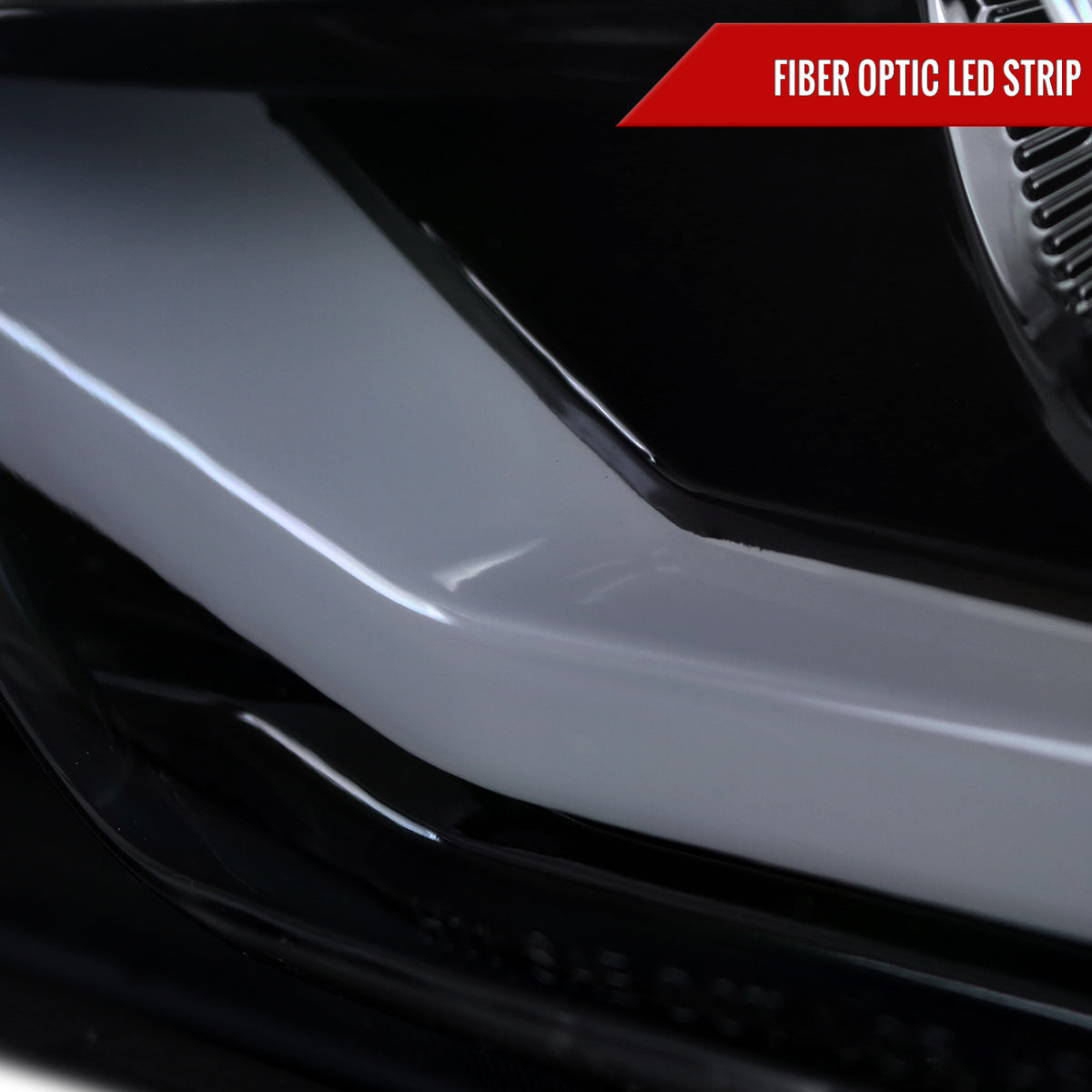 2010-2013 Chevrolet Camaro LED Bar Projector Headlights (Glossy Black Housing/Smoked Lens)
