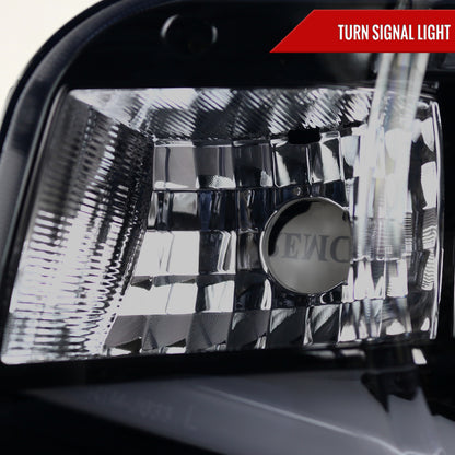 2010-2013 Chevrolet Camaro LED Bar Projector Headlights (Glossy Black Housing/Smoked Lens)