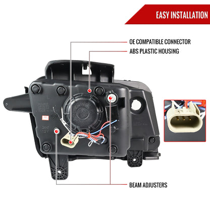 2010-2013 Chevrolet Camaro LED Bar Projector Headlights (Glossy Black Housing/Smoked Lens)